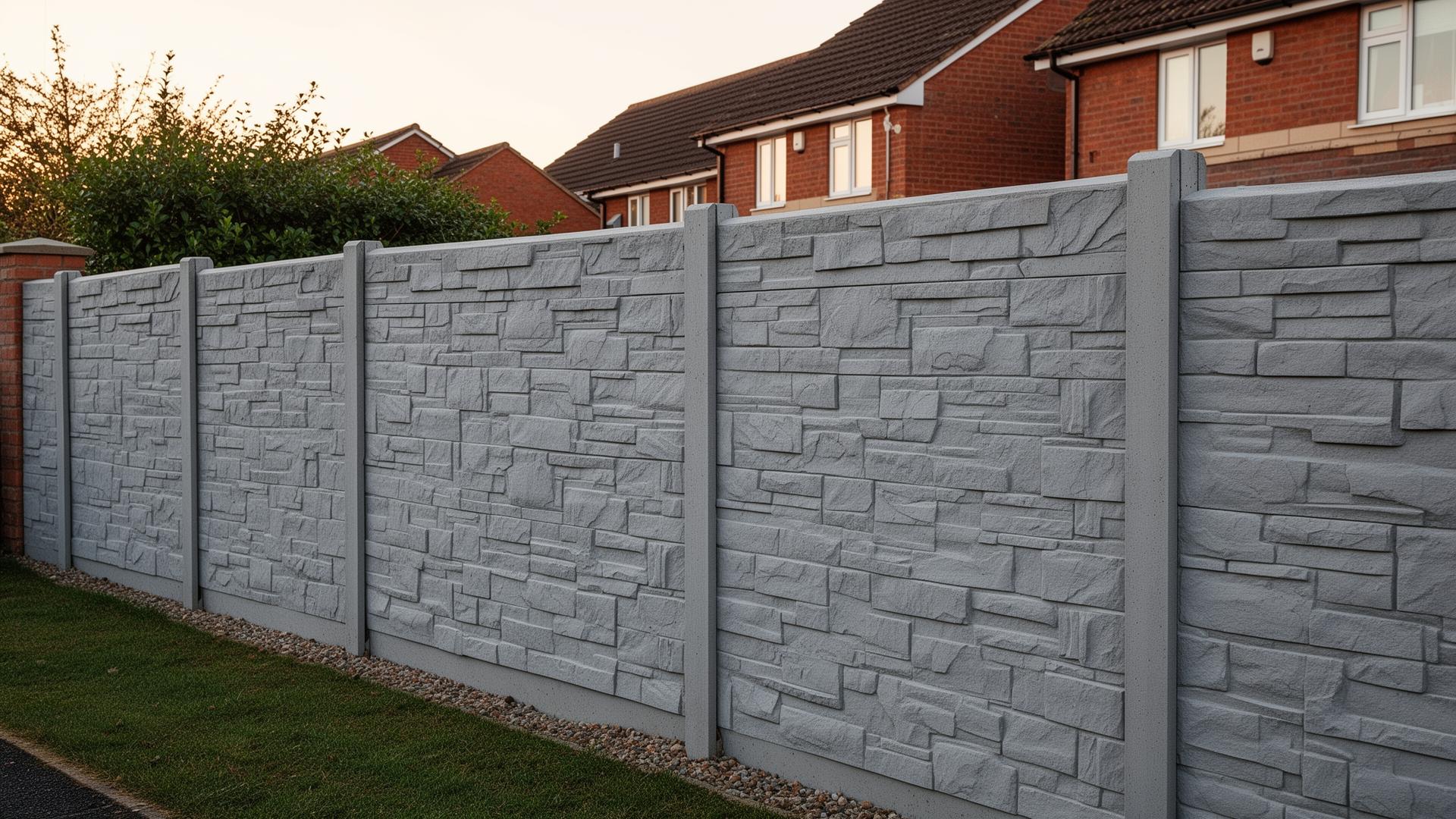 Concrete fence panels installed at a UK home